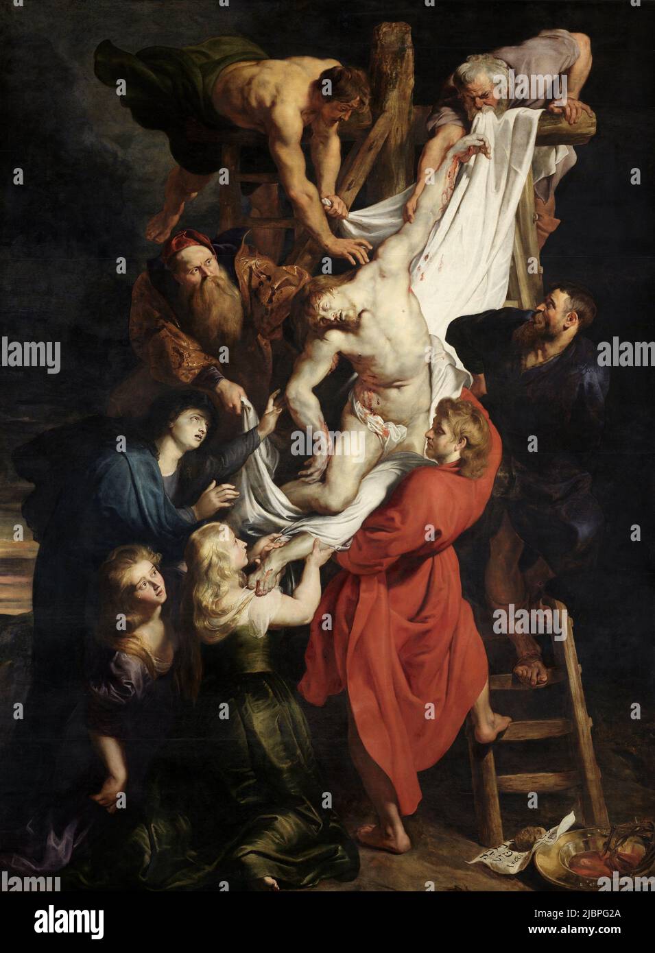 La descente de la Croix par Peter Paul Rubens (1577-1640) Banque D'Images
