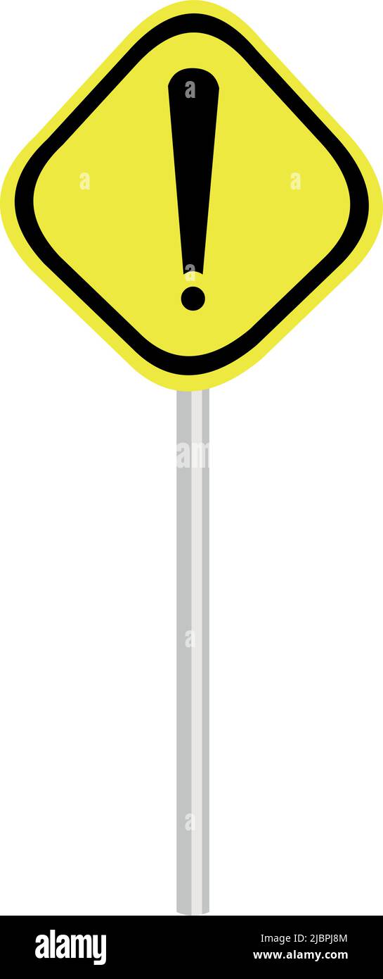 Illustration vectorielle du panneau de signalisation avec point d'exclamation Illustration de Vecteur