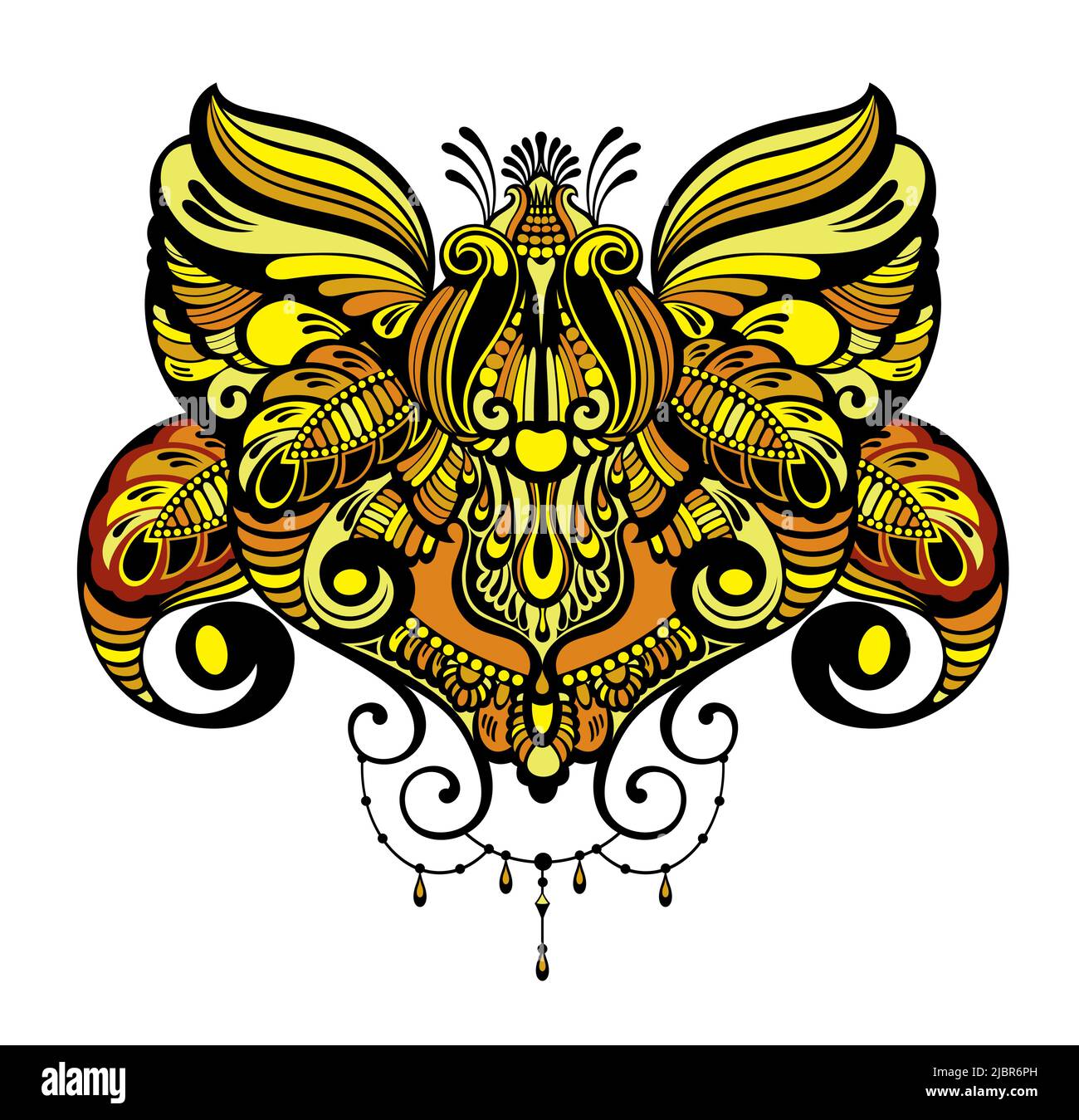 Ornements Mandala isolés sur fond blanc. Motif tatouage au henné. Illustration vectorielle. Fleur de Lotus Illustration de Vecteur