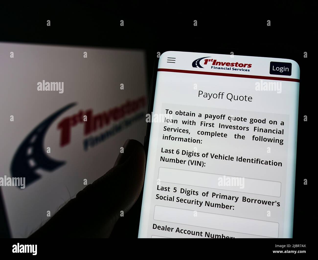 First Investors Financial Services Payoff Phone Number Fifsg com Banque de photographies et d’images à haute résolution - Alamy