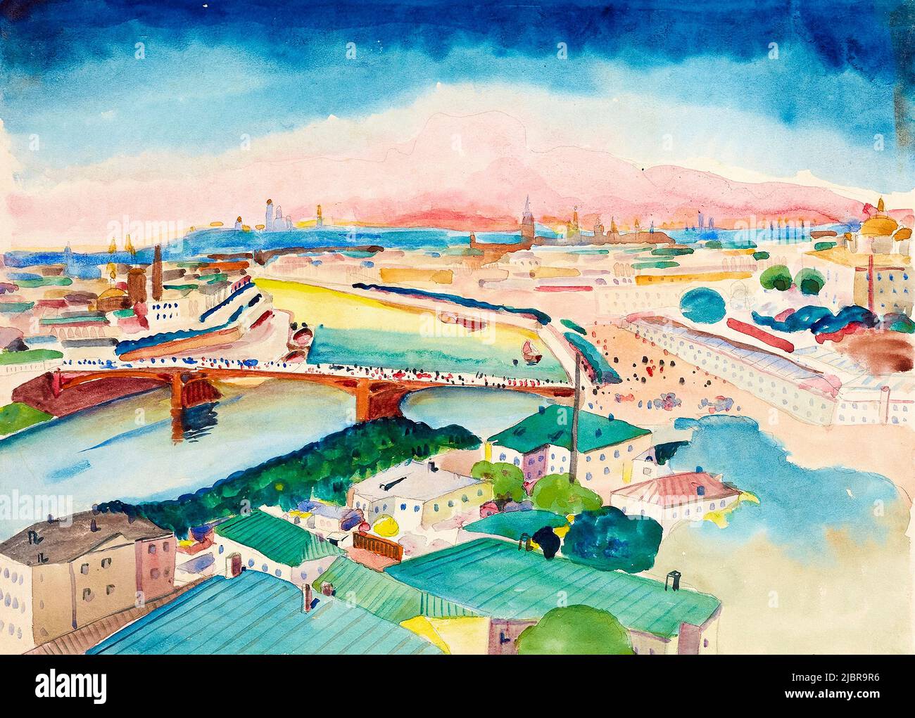 Wassily Kandinsky, vue de Moscou, peinture aquarelle vers 1915 Banque D'Images Wassily Kandinsky, vue de Moscou, peinture aquarelle vers 1915 Banque D'Images