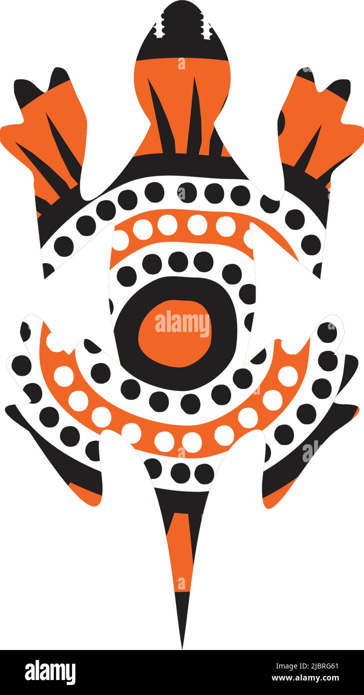 Logo Lizard avec modèle vectoriel de style aborigène Illustration de Vecteur