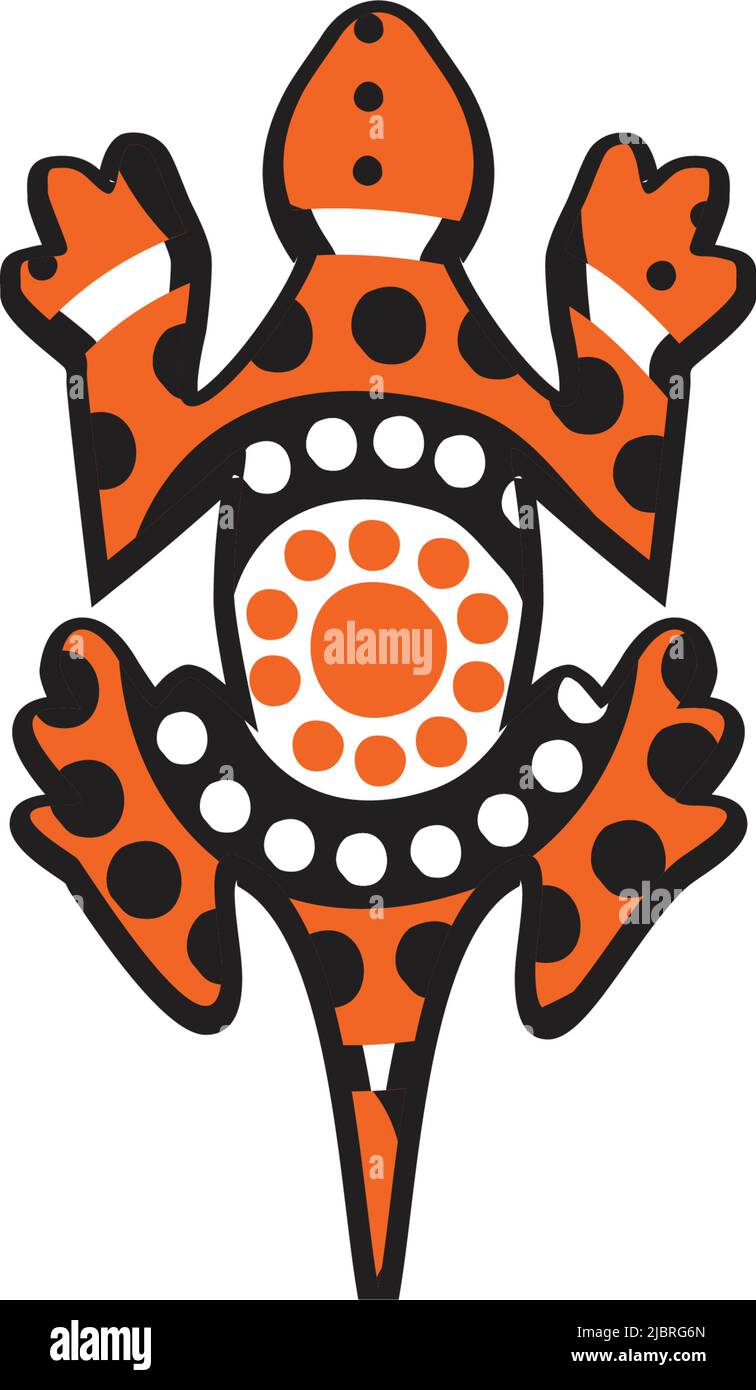 Logo Lizard avec modèle vectoriel de style aborigène Illustration de Vecteur