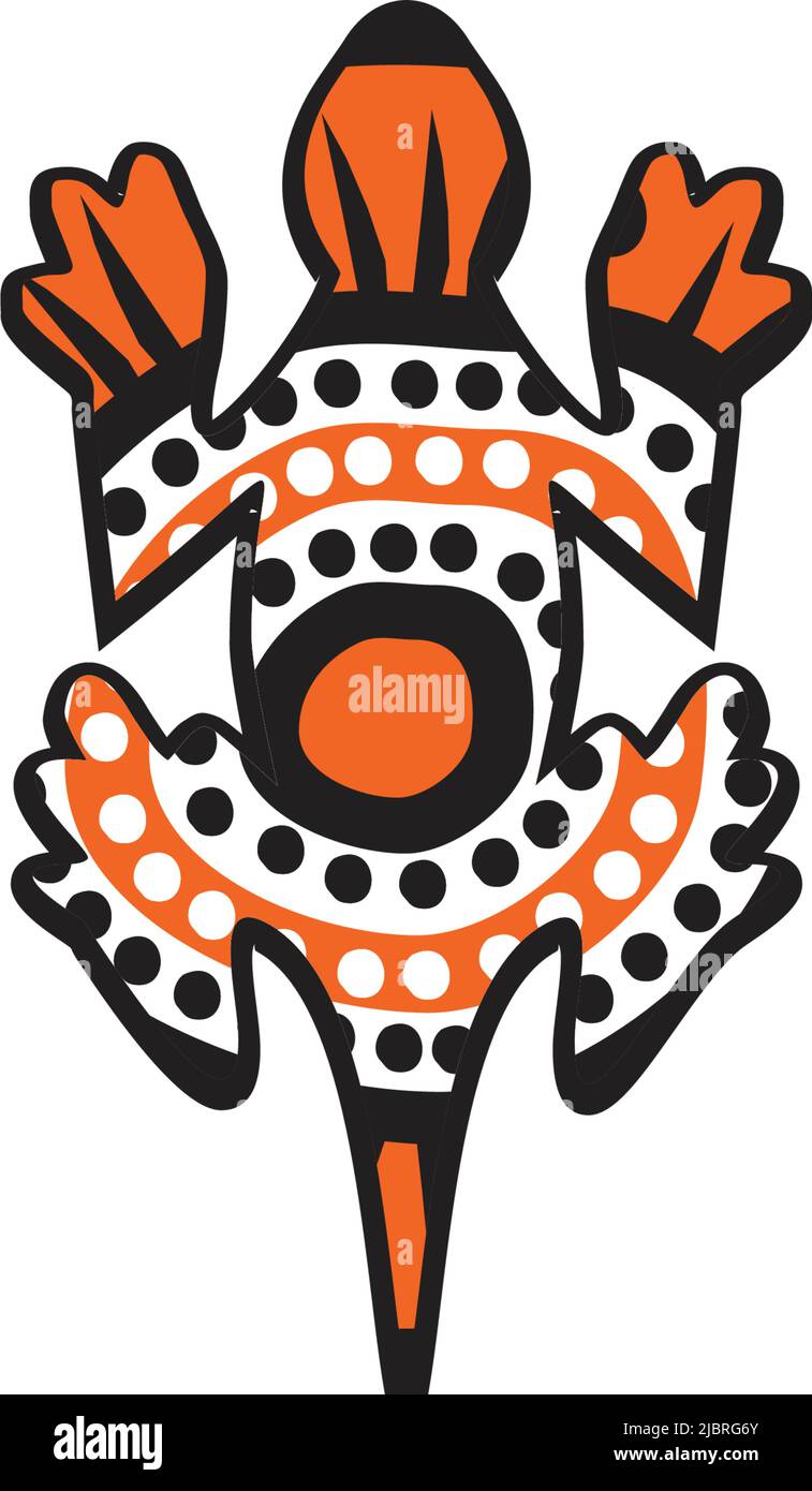 Logo Lizard avec modèle vectoriel de style aborigène Illustration de Vecteur