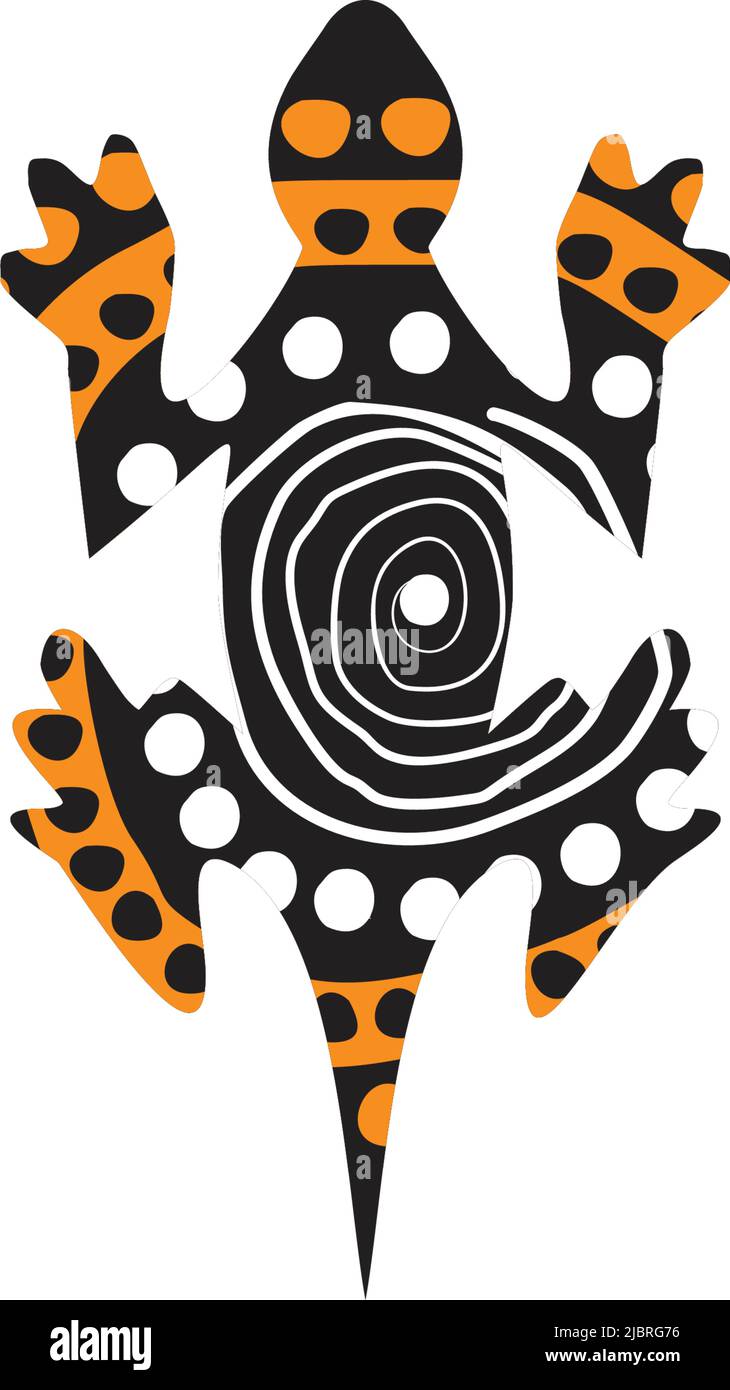 Logo Lizard avec modèle vectoriel de style aborigène Illustration de Vecteur