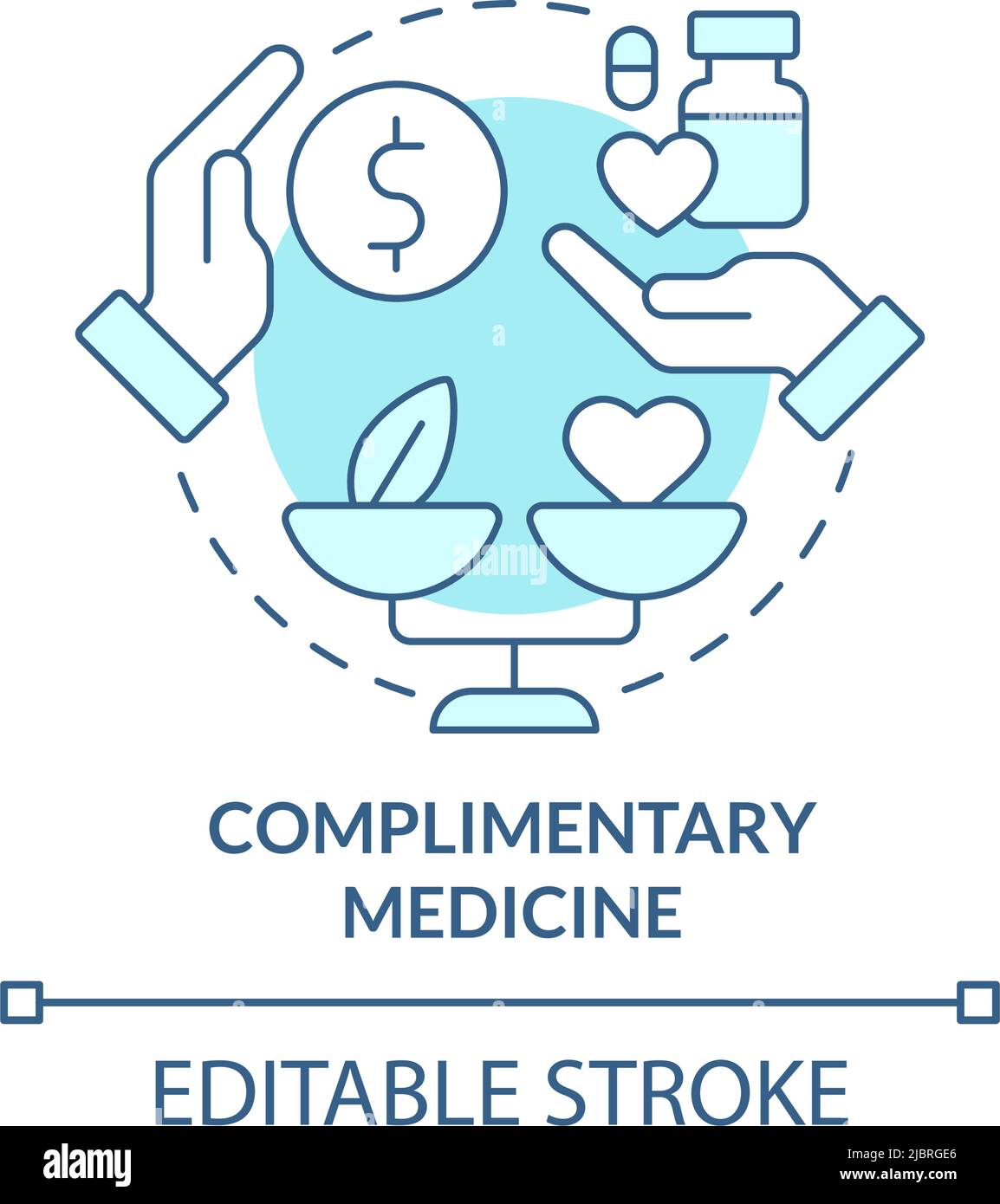 Icône de concept turquoise de médecine gratuite Illustration de Vecteur