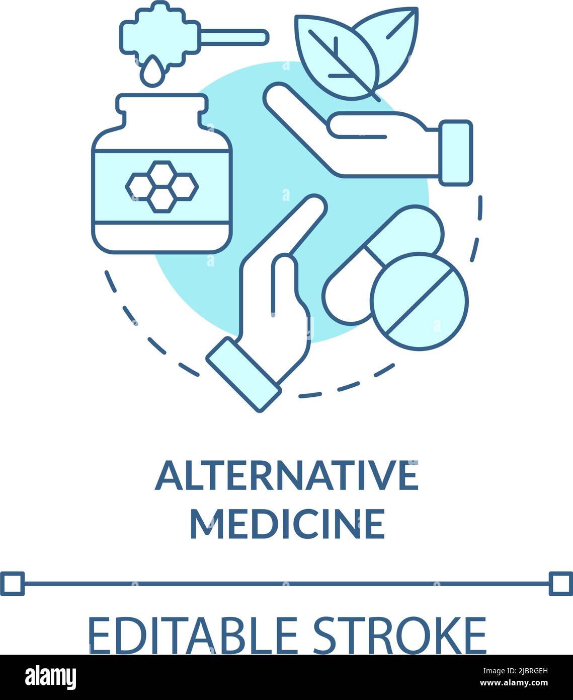 Alternative médecine turquoise concept icône Illustration de Vecteur