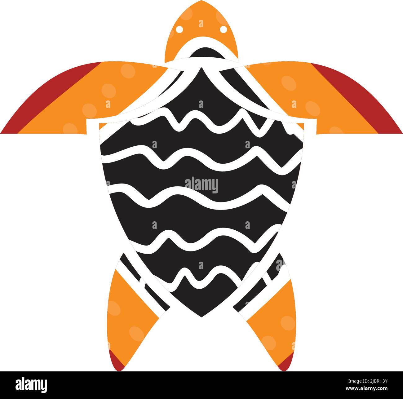 Logo icône représentant une tortue avec modèle vectoriel de style aborigène Illustration de Vecteur