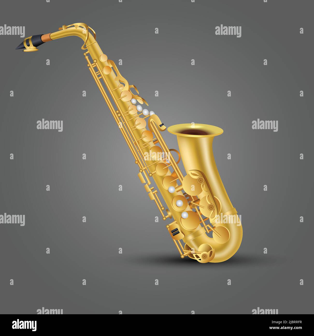 dessin vectoriel de saxophone doré Illustration de Vecteur