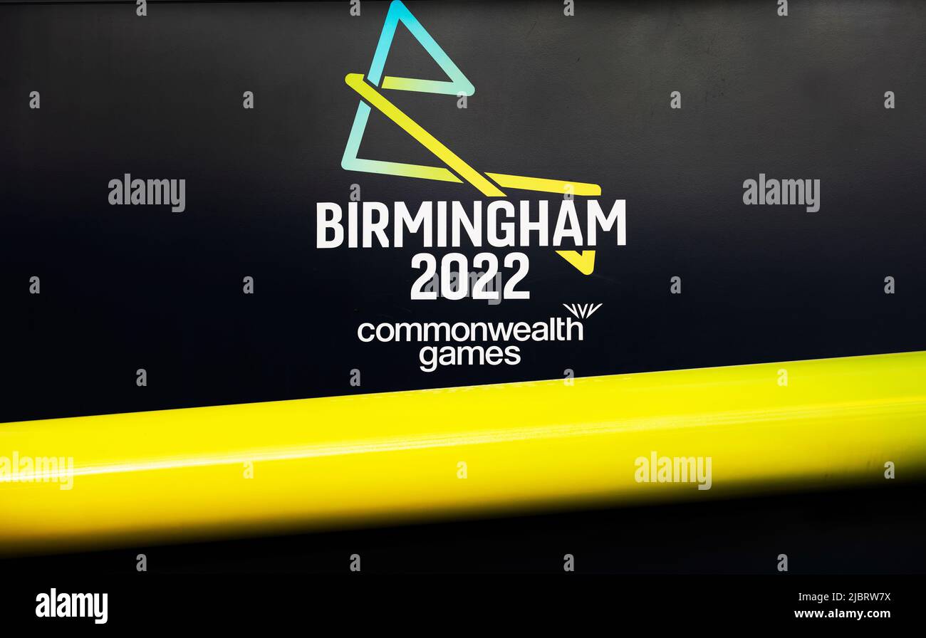 Détail d'une exposition dans le centre-ville de Birmingham des Jeux du Commonwealth de Birmingham 2022 Banque D'Images