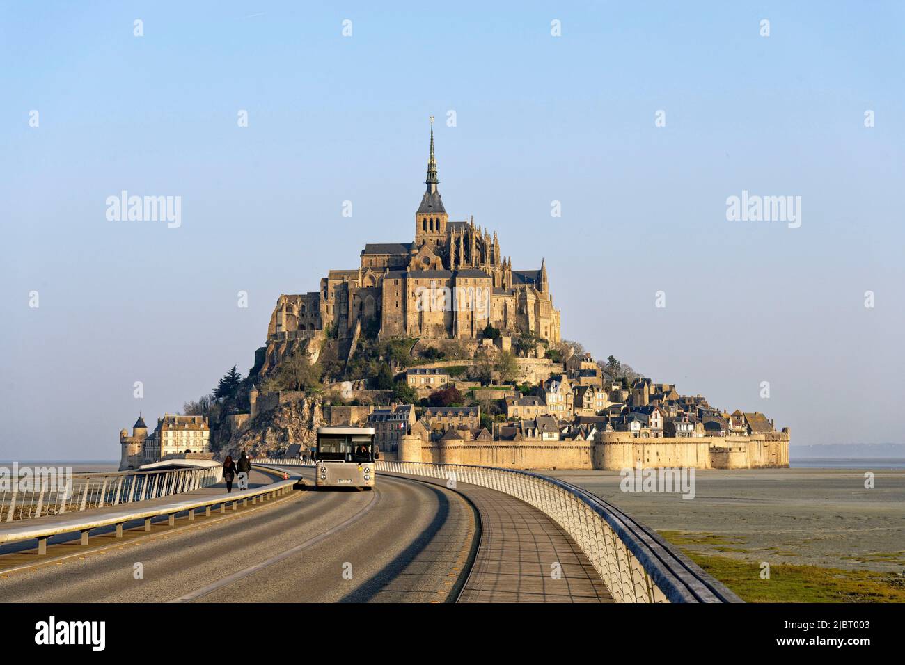 France, Manche, Baie du Mont Saint Michel classé au Patrimoine Mondial par l'UNESCO, le Mont Saint Michel Banque D'Images