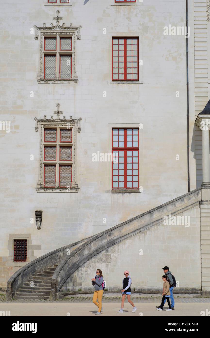 France, Loire Atlantique, Nantes, château des Ducs de Bretagne, Grand Gouvernement avec son escalier du 17th siècle Banque D'Images