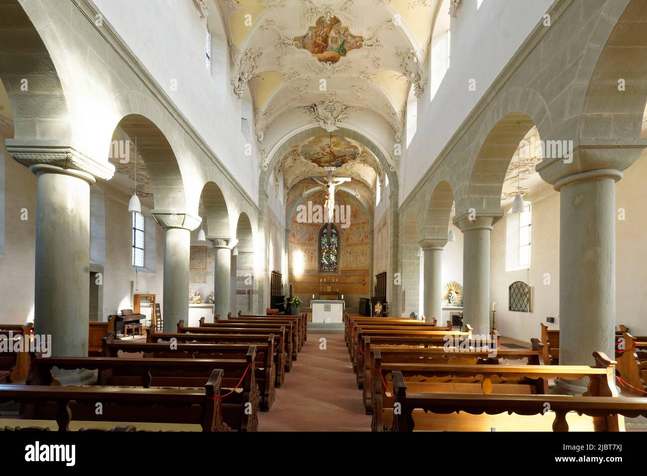 Allemagne, Bade-Wurtemberg, Lac de Constance (Bodensee), Île monastique de Reichenau, classée au patrimoine mondial de l'UNESCO, Église de Reichenau-Niederzell, église Saint-Pierre et Saint-Paul Banque D'Images