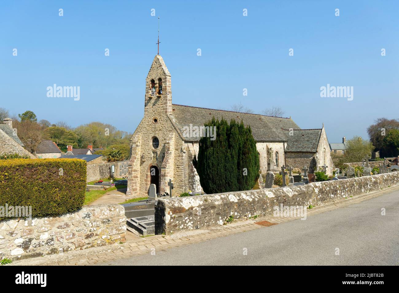 France, Manche, Cotentin, la Haye, Omonville la petite, 14th siècle église Saint Martin Banque D'Images