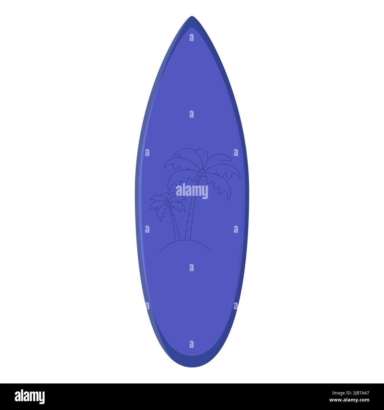 Planche de surf à dessin animé avec motif été. Sports d'été activités de loisirs, équipement de vacances. Illustration vectorielle plate Illustration de Vecteur