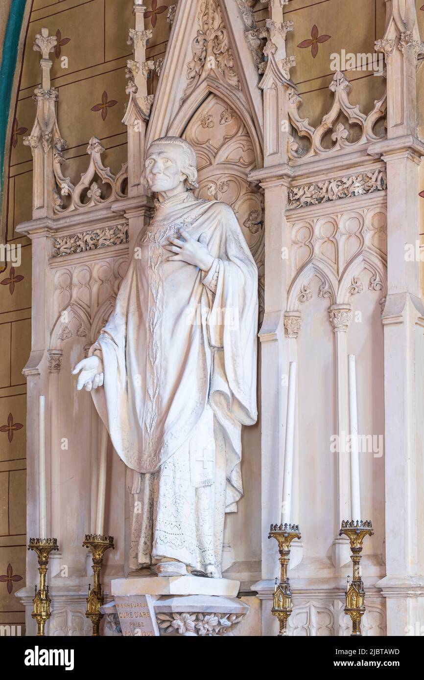 France, Rhône, Villefranche-sur-Saône, Collégiale notre-Dame-des-Marais, Chapelle du curé d'Ars Banque D'Images