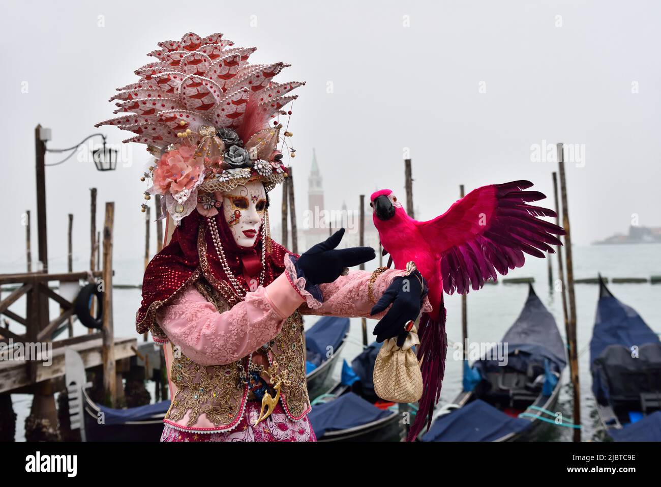 Italie, Venetia, Venise, classée au patrimoine mondial de l'UNESCO, Carnaval sur la Piazzetta Banque D'Images