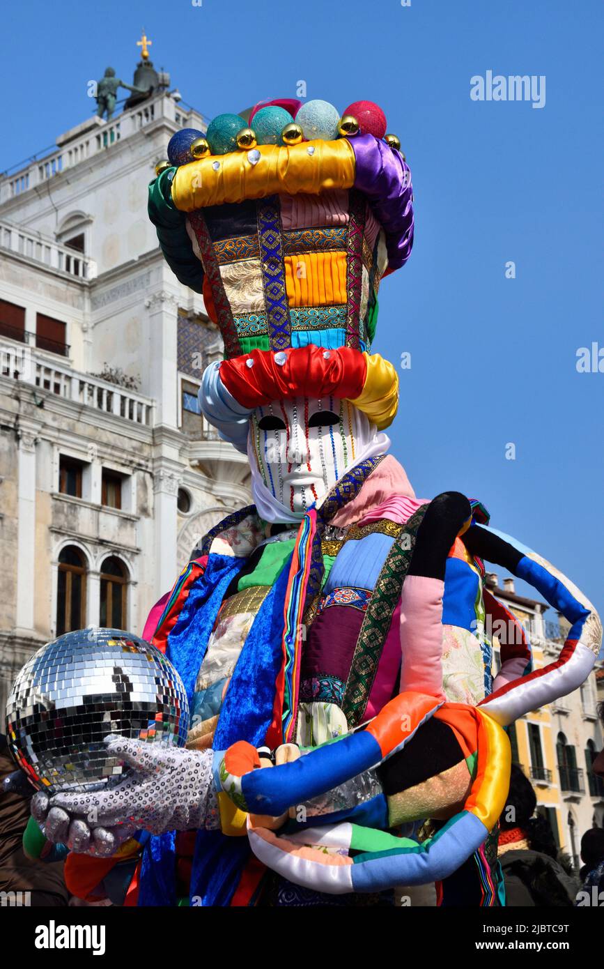 Italie, Venetia, Venise, classée au patrimoine mondial de l'UNESCO, carnaval de Venise sur la place Saint-Marc Banque D'Images