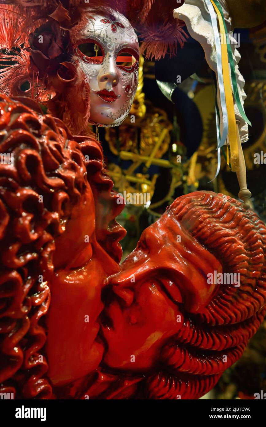 Italie, Venetia, Venise, classée au patrimoine mondial de l'UNESCO, Mask shop Banque D'Images