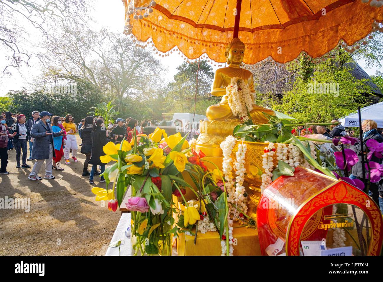 France, Paris, Bois de Vincennes, célébration du nouvel an cambodgien à la Grande Pagode Banque D'Images