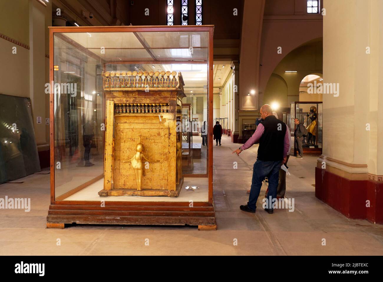 Égypte, le Caire, musée égyptien du Caire, Trésor de Toutankhamon, sanctuaire cantopique Banque D'Images