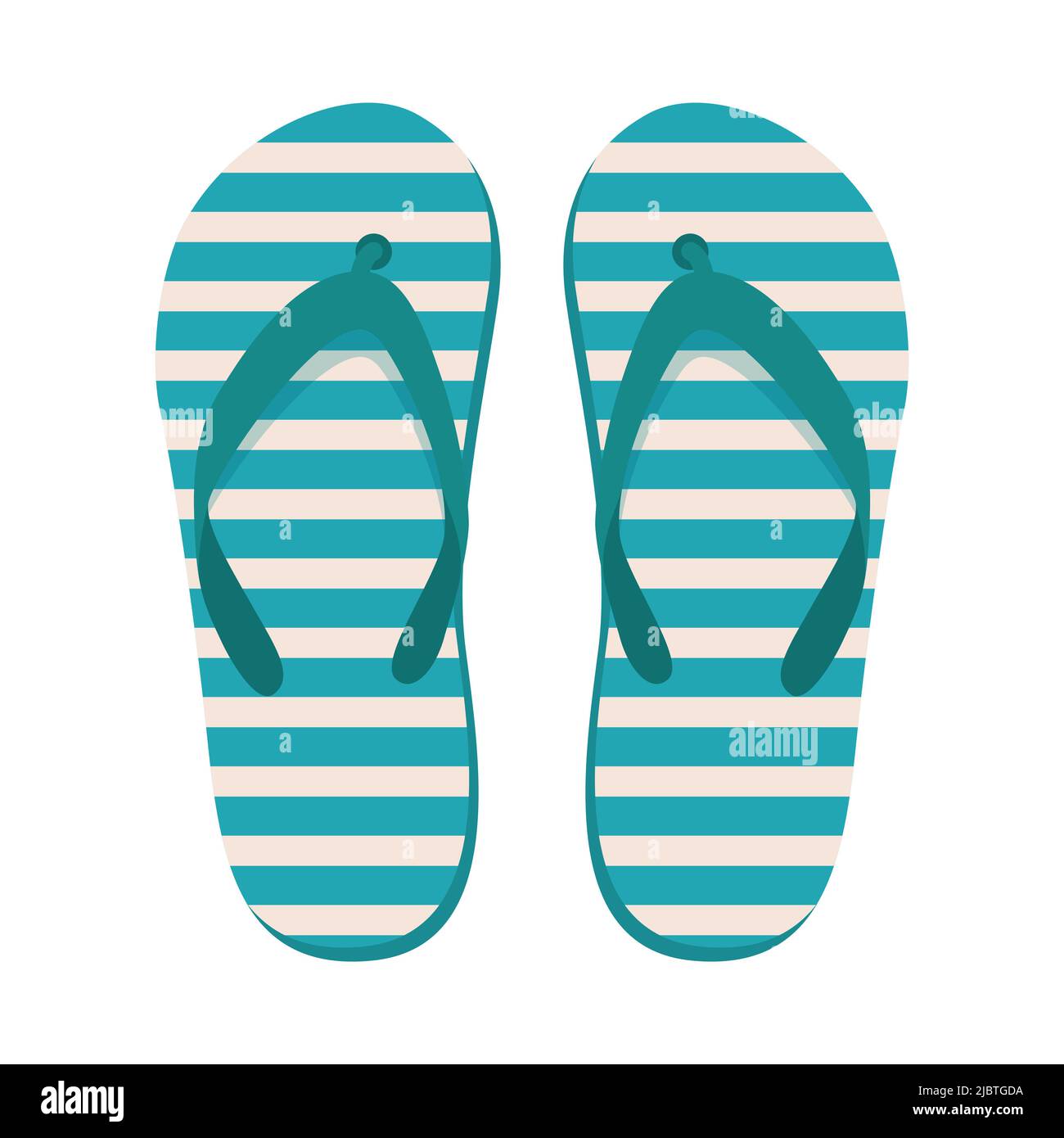 Paire de chaussons de plage. Tongs d'été. Illustration vectorielle plate Illustration de Vecteur