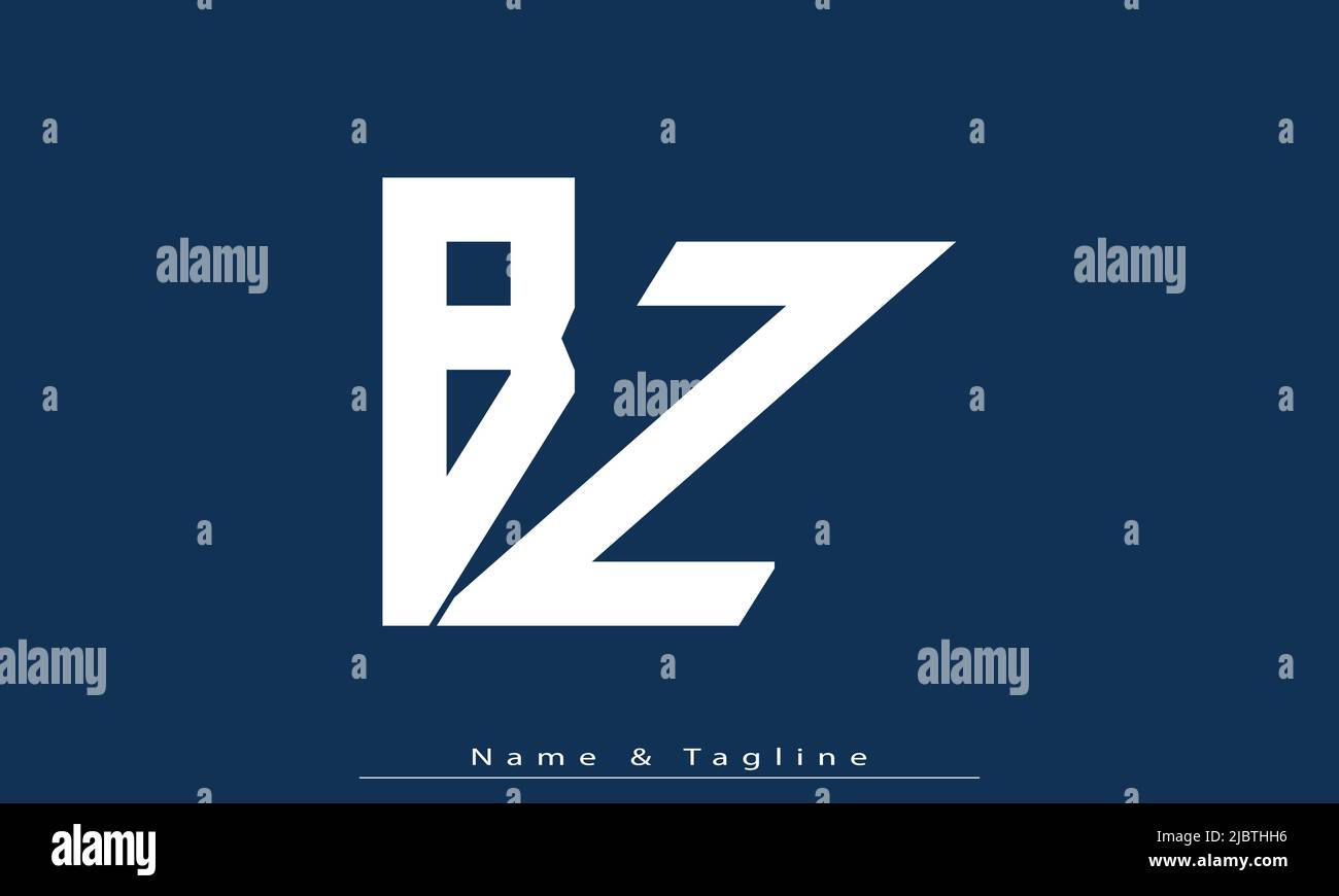 Lettres de l'alphabet initiales Monogram logo BZ, ZB Illustration de Vecteur