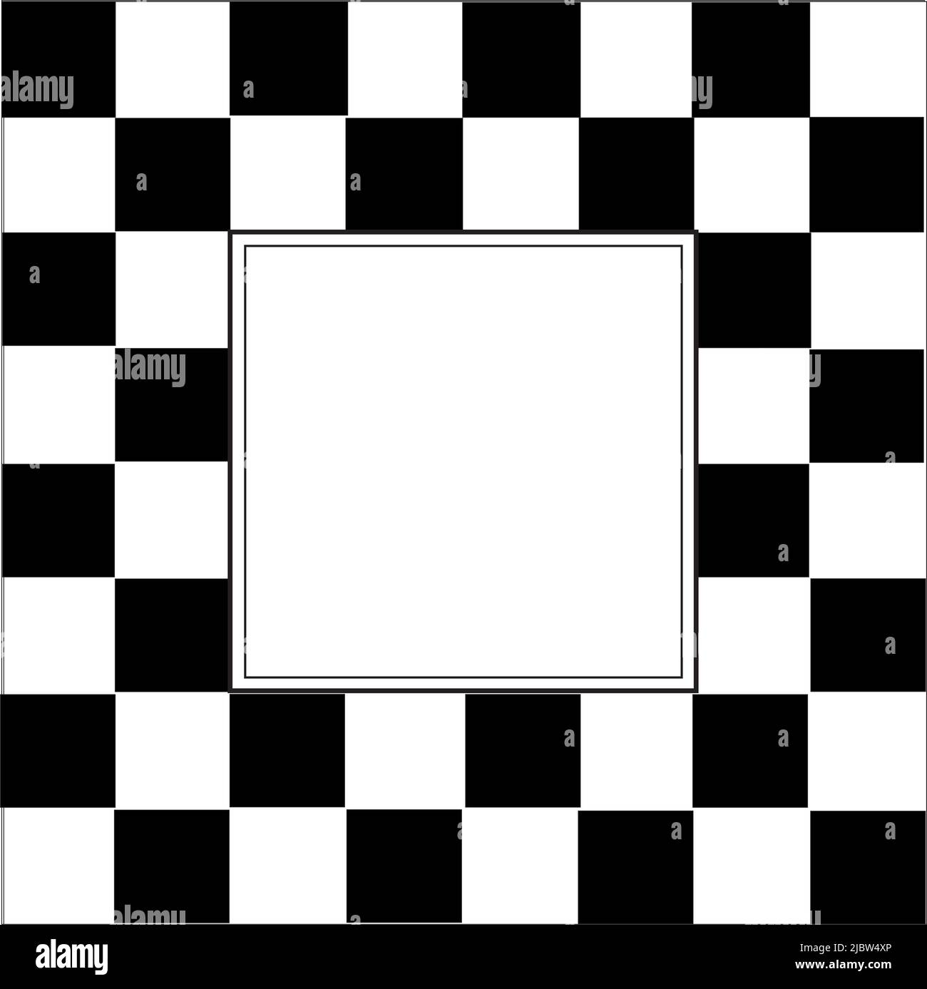 Arrière-plan graphique à carreaux noir et blanc. Trois formats différents, un motif All, 2nd zones de texte au centre blanc et 2rd zones de texte coins Flora Banque D'Images