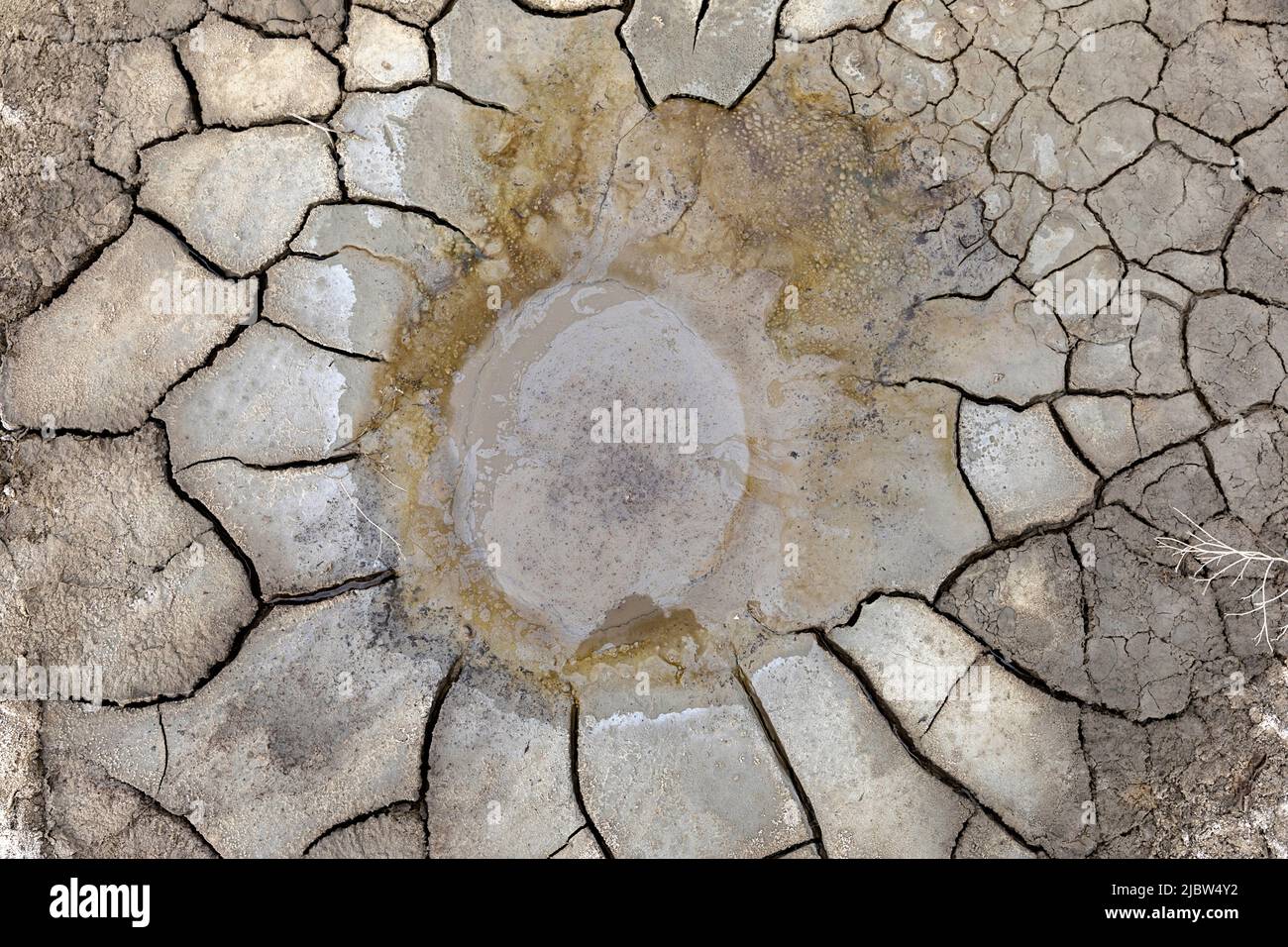 Volcans Takhti-Tepha Mud dans la réserve naturelle de Chachuna, Géorgie Banque D'Images