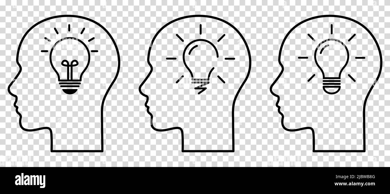 Icônes Smart Human Head Line. Illustration vectorielle isolée sur fond transparent Illustration de Vecteur