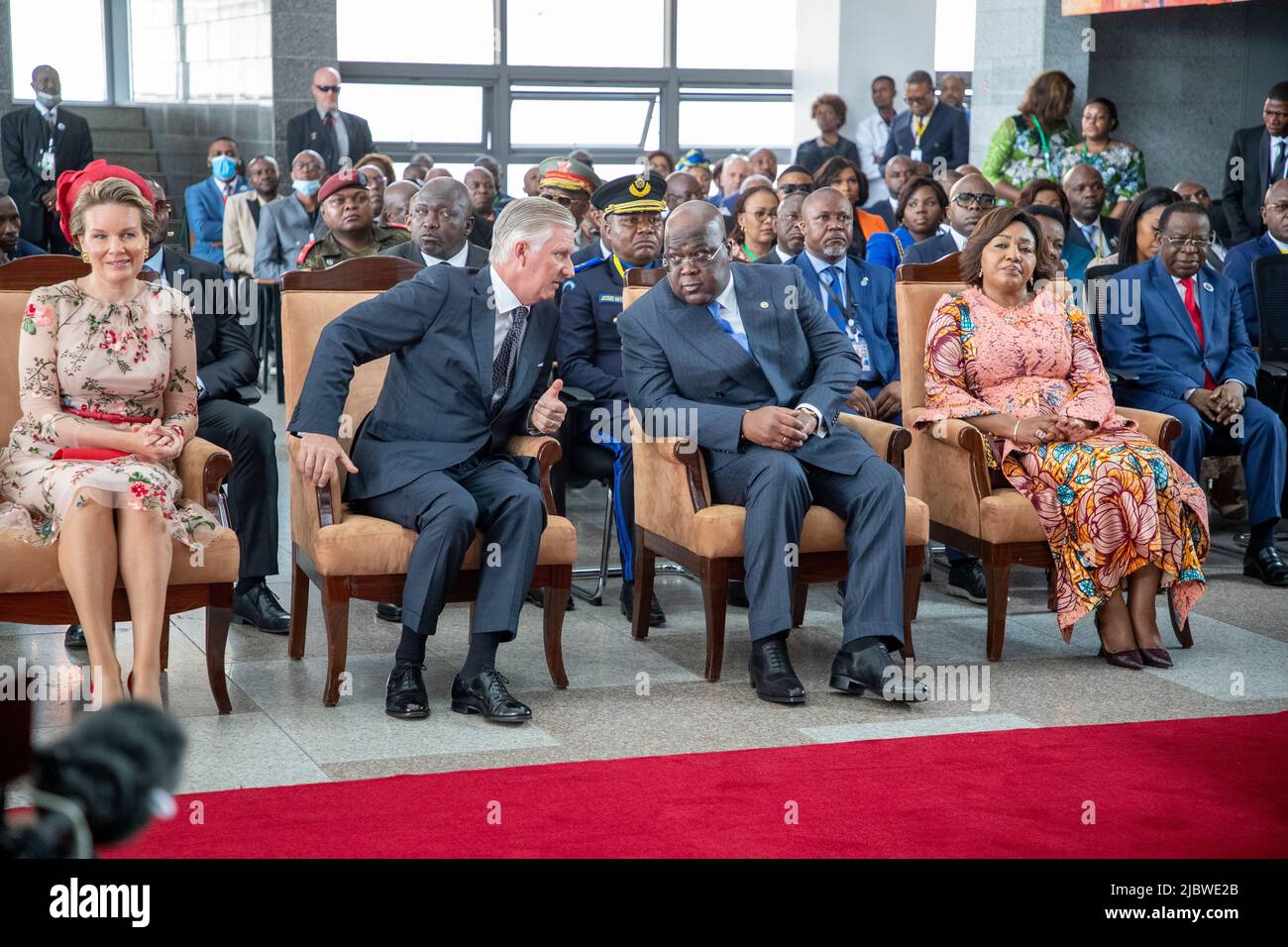 Congo, le 08 juin 2022. Reine Mathilde de Belgique, Roi Philippe Filip de Belgique, RDC