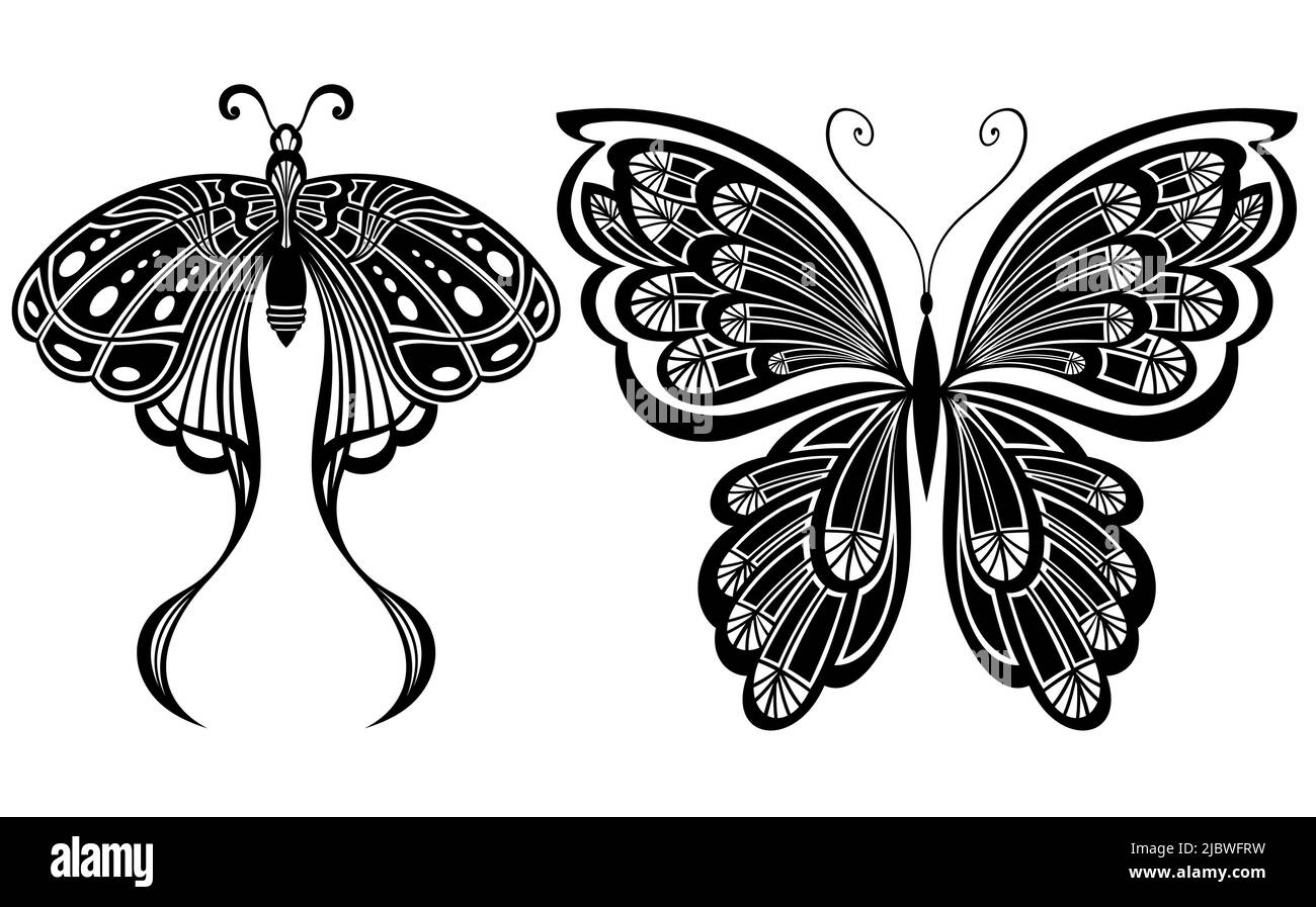 Ensemble de papillons isolés sur fond blanc au format vectoriel très facile à éditer Illustration de Vecteur