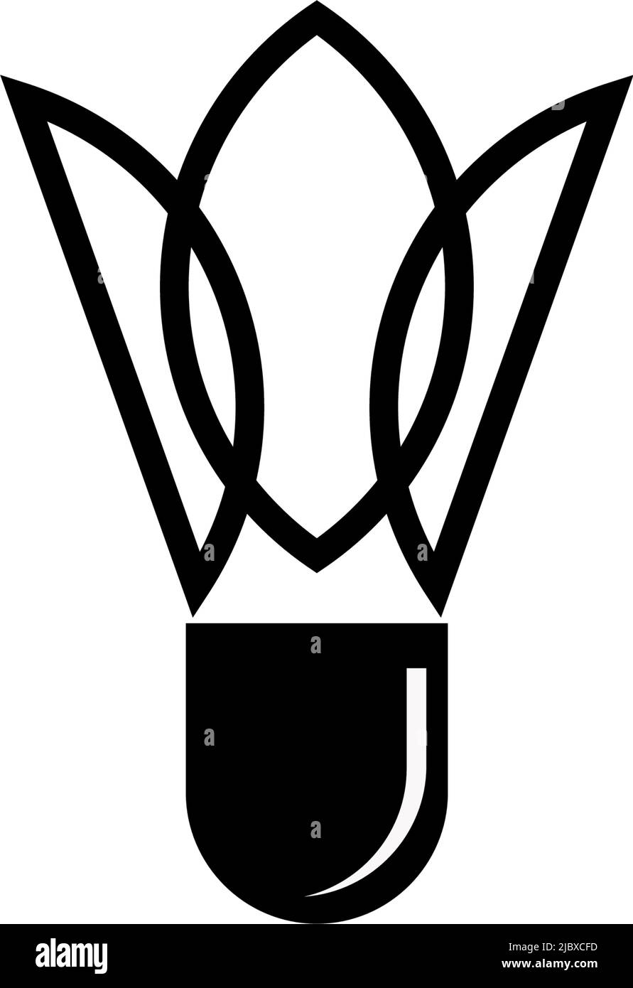 Logo de badminton avec modèle d'icône de shuttlecock Illustration de Vecteur