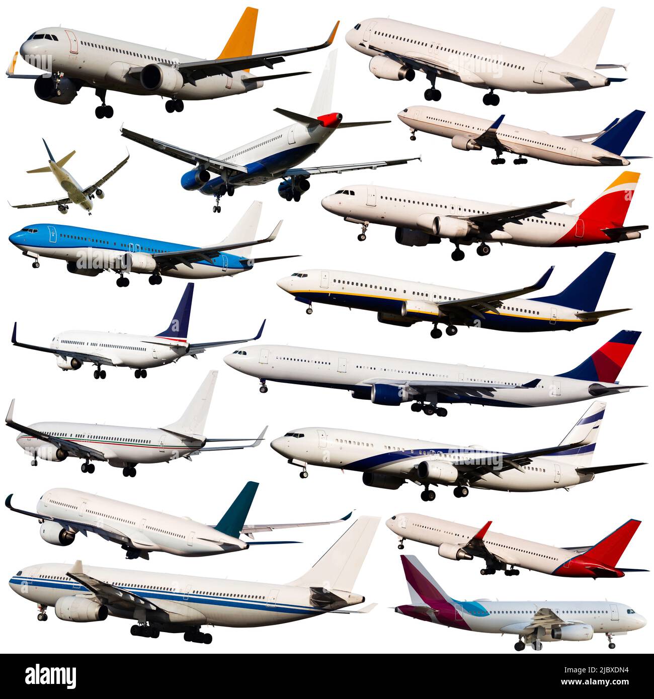 Collage de différents avions de passagers Banque D'Images Collage de différents avions de passagers Banque D'Images
