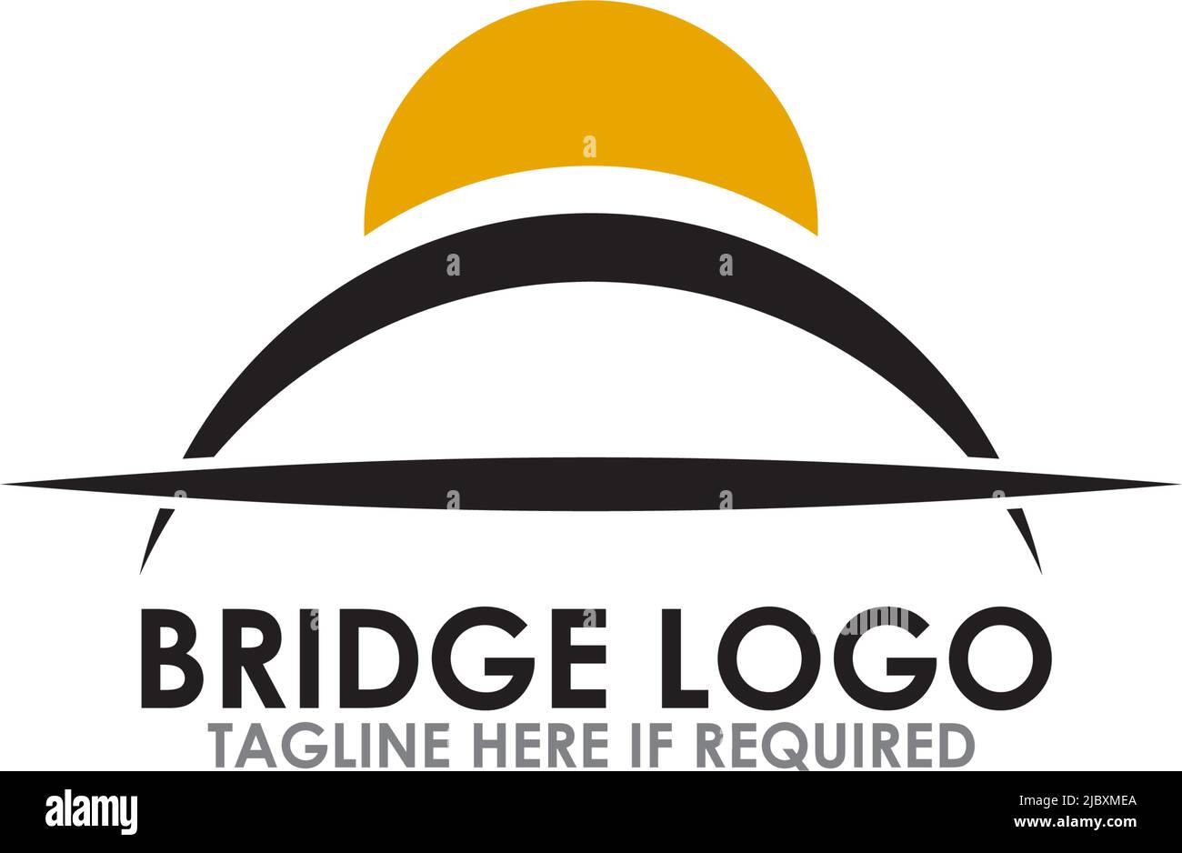 Modèle vectoriel d'inspiration pour le logo Bridge Icon Illustration de Vecteur