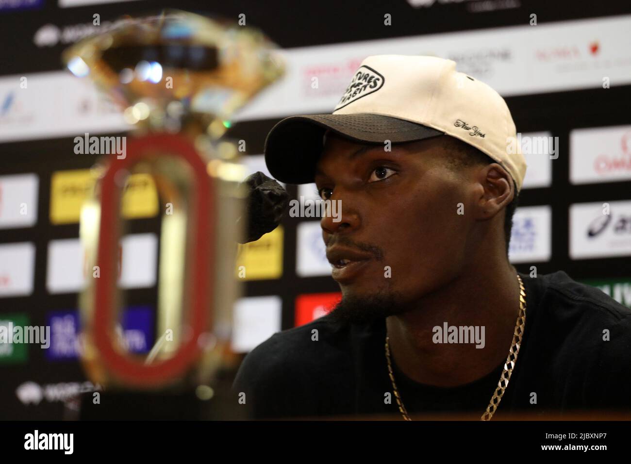 Rome, Italie. 8th juin 2022. Fred Kerley (Etats-Unis) lors de la conférence de presse du Gala d'or de la Ligue des diamants Wanda Pietro Mennea au Stadio Olimpico à Rome, Italie sur 8 juin 2022. (Credit image: © Giuseppe Fama/Pacific Press via ZUMA Press Wire) Banque D'Images