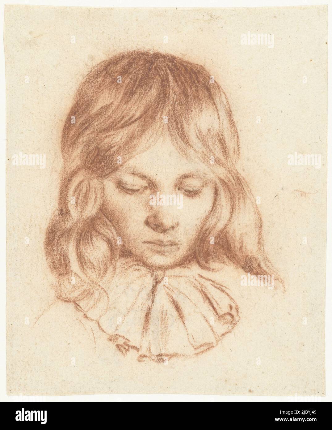 Garçon aux yeux détournés, Gerard ter Borch (II), c. 1672 - 1678, rapporteur pour avis: Gerard ter Borch (II), (mentionné à l'objet), Deventer, (peut-être), c. 1672 - 1678, papier, h 115 mm × l 96 mm Banque D'Images