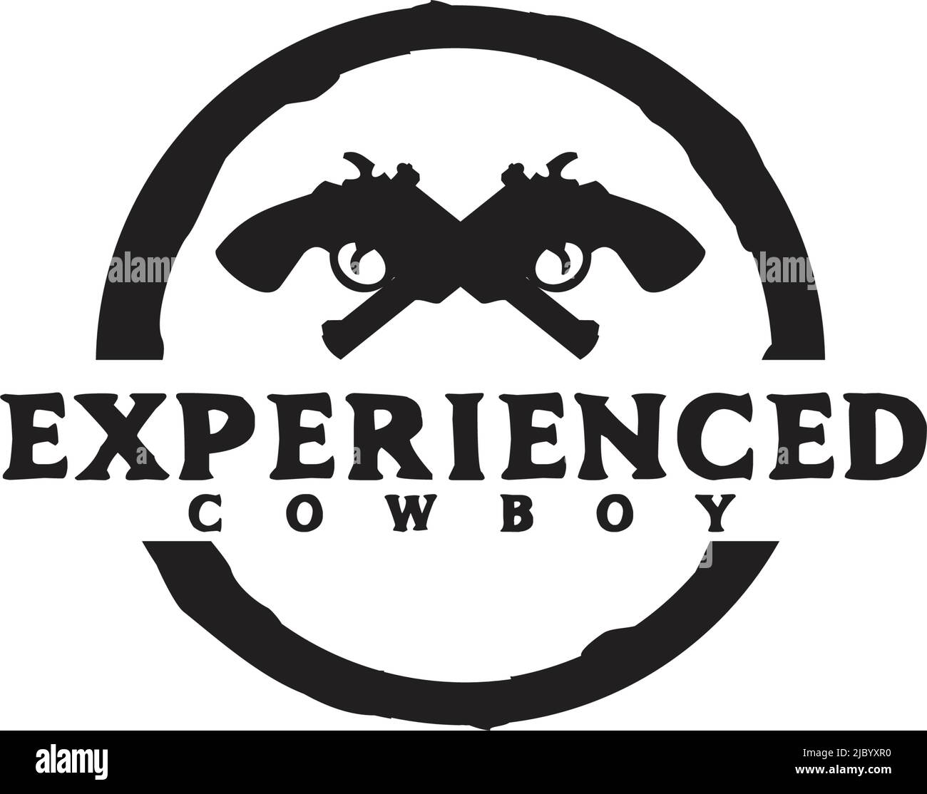 Modèle vectoriel d'inspiration avec logo de cowboy et arrière-plan isolé Illustration de Vecteur