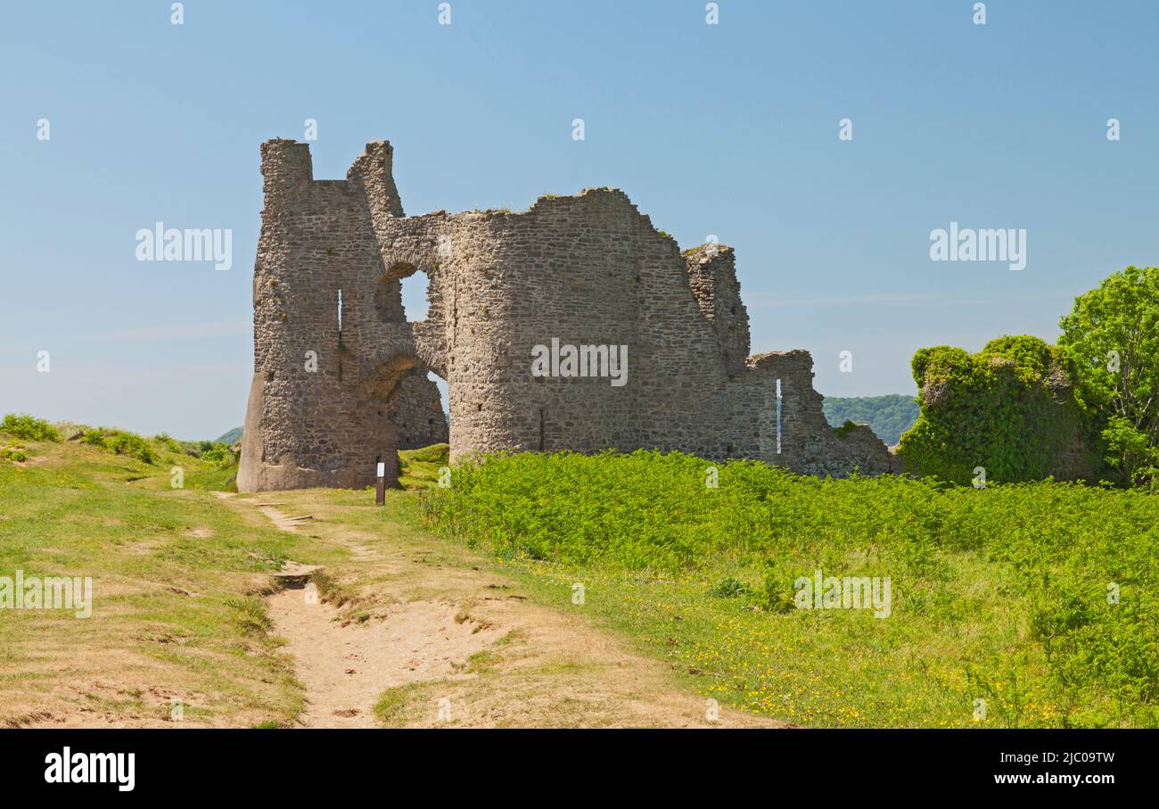 Ruines du château de Pennard, Pennard, péninsule de Gower, Swansea, pays de Galles du Sud, ROYAUME-UNI Banque D'Images