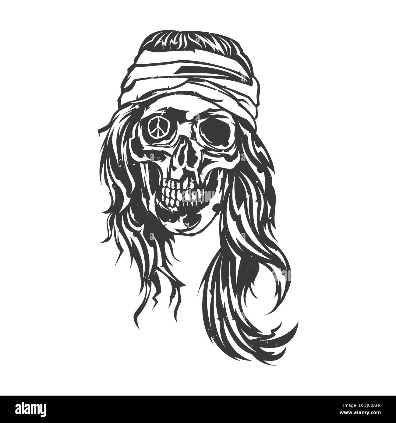 Illustration vectorielle isolée de l'hippie morte Illustration de Vecteur Illustration vectorielle isolée de l'hippie morte Illustration de Vecteur
