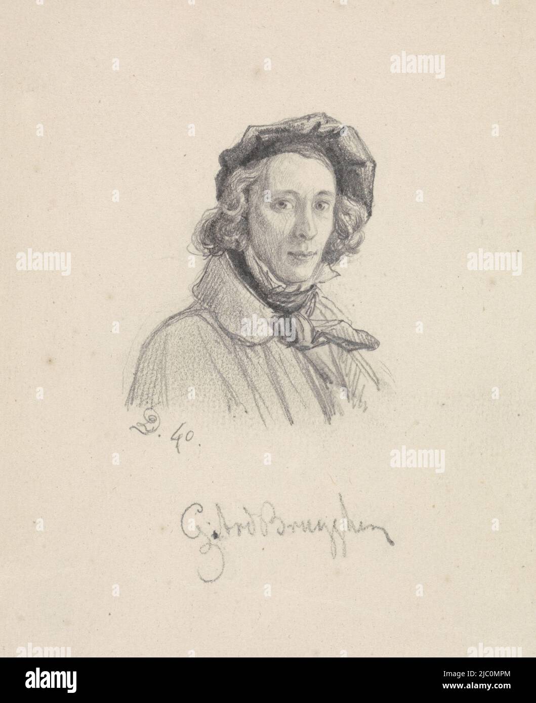 Portrait de Guillaume Anne van der Bruggen, dessinateur: Monogrammiste LD (19E euw), (éventuellement), 1840, papier, h 113 mm × l 90 mm Banque D'Images