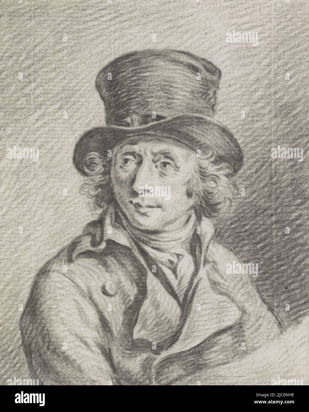 Portrait d'Adriaan de Lelie, dessinateur: Jean Bernard, 1775 - 1833, papier, h 122 mm × l 98 mm Banque D'Images