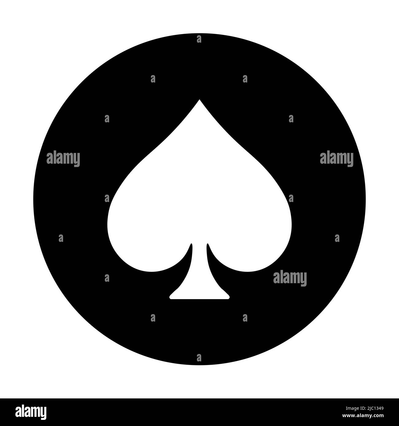 Symbole de combinaison de poker noire en bêche Illustration de Vecteur