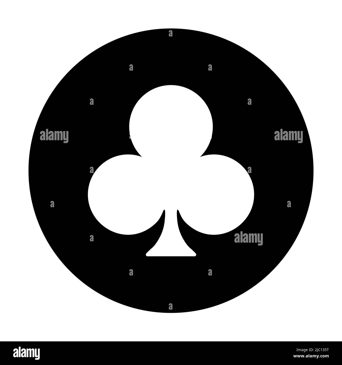 Symbole de costume de poker de club noir Illustration de Vecteur