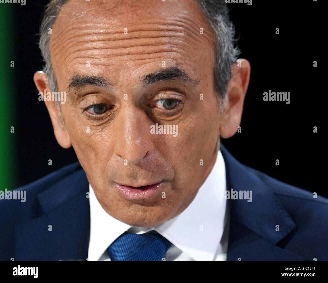 Eric Zemmour est interviewé par Apolline de Malherbe sur CMR/BFMTV à Paris, France sur 9 juin 2022 photo par Alain Apaydin/ABACAPRESS.COM Banque D'Images