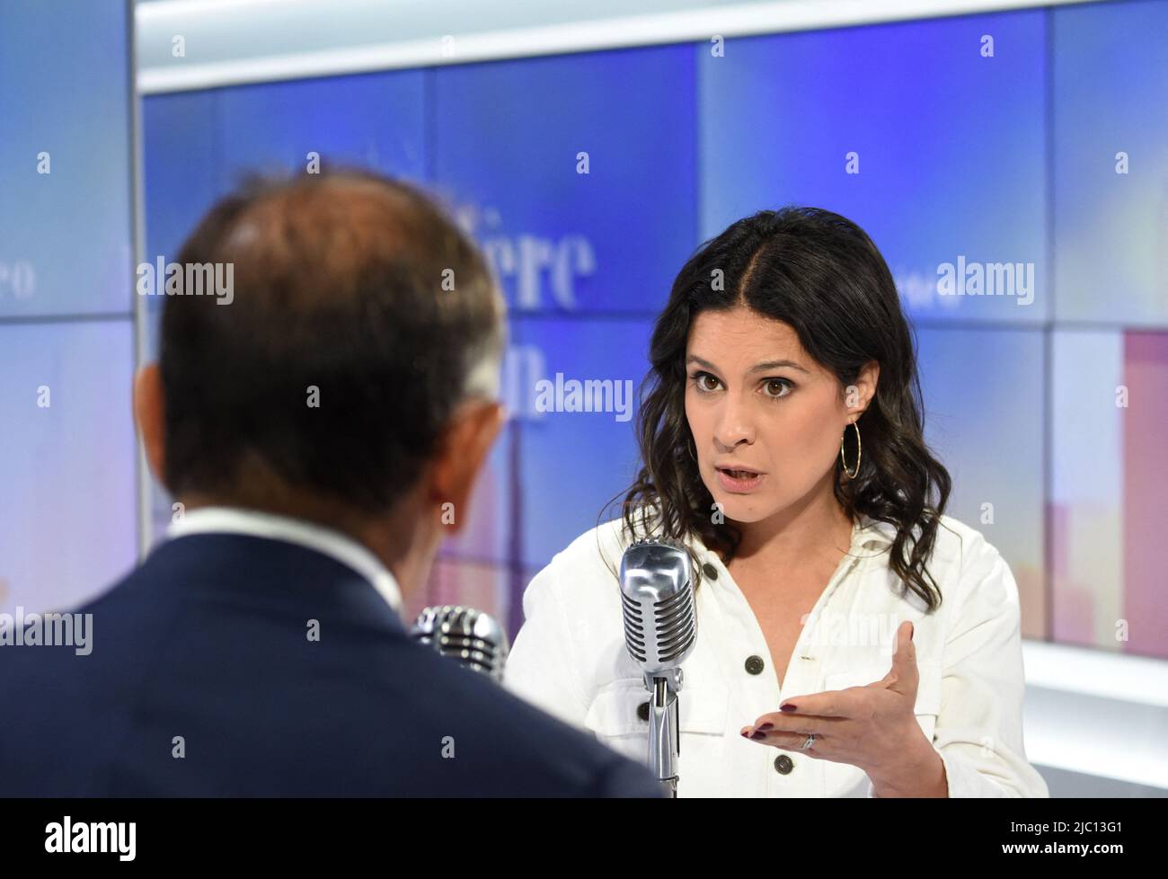 Eric Zemmour est interviewé par Apolline de Malherbe sur CMR/BFMTV à Paris, France sur 9 juin 2022 photo par Alain Apaydin/ABACAPRESS.COM Banque D'Images