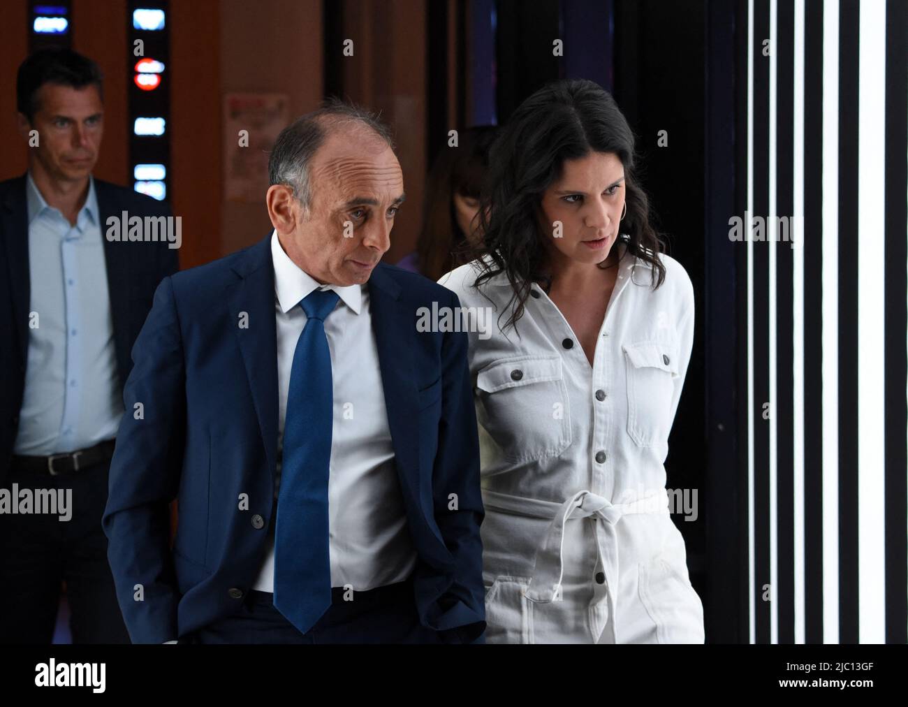 Eric Zemmour est interviewé par Apolline de Malherbe sur CMR/BFMTV à Paris, France sur 9 juin