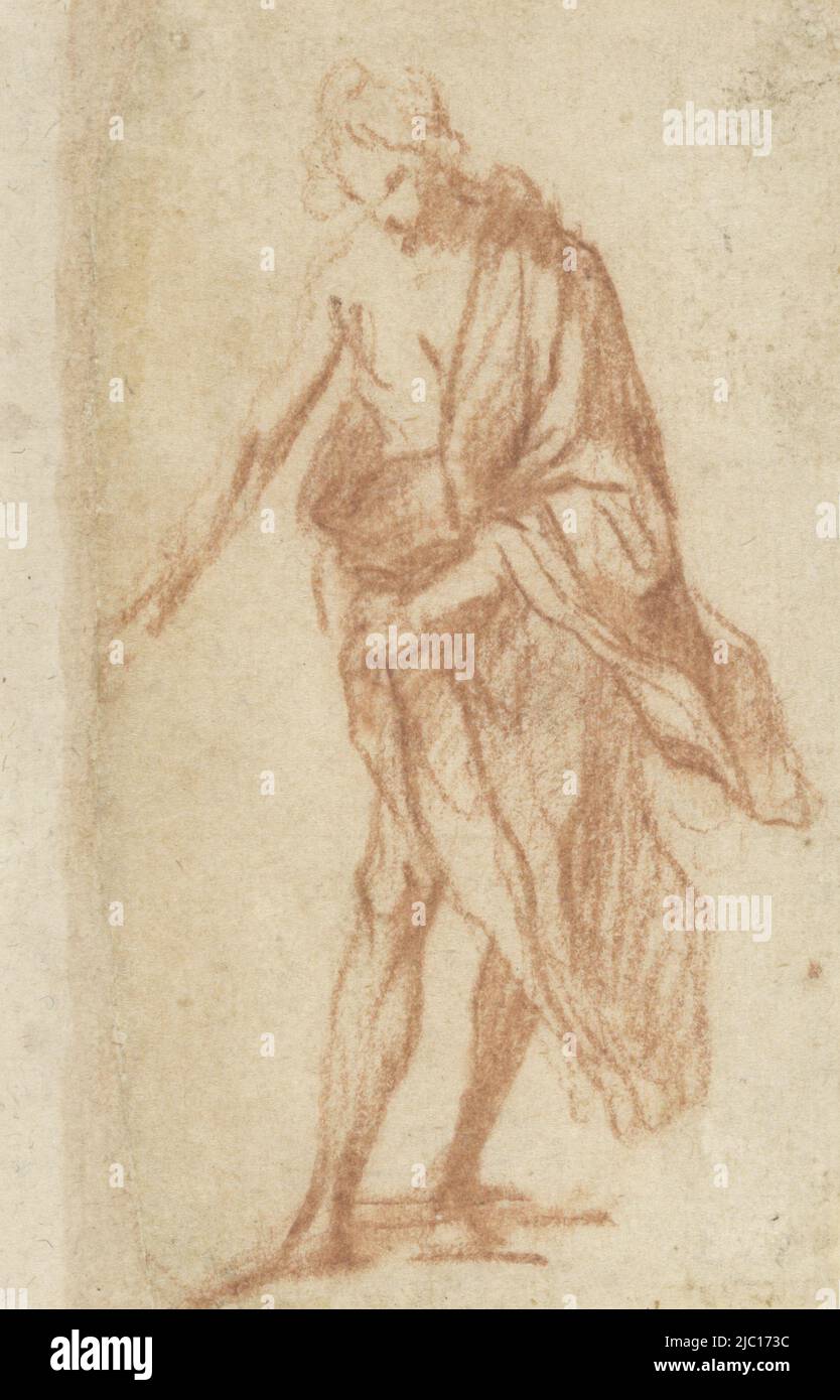 John The Baptist, rapporteur pour avis: Giacinto Brandi, (attribué à), 1633 - 1691, papier, h 106 mm × l 60 mm Banque D'Images