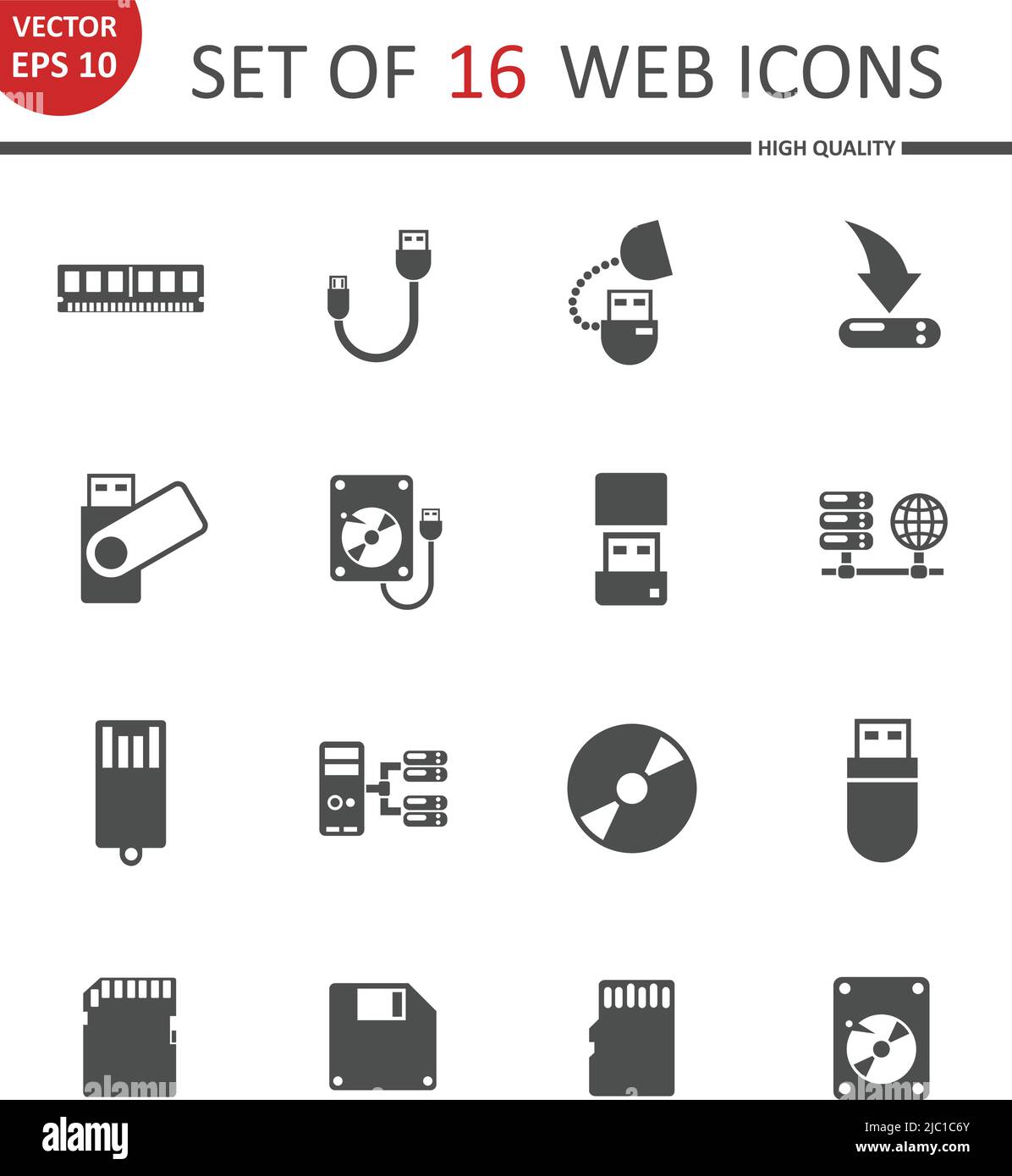 Icônes Web des lecteurs de mémoire Illustration de Vecteur