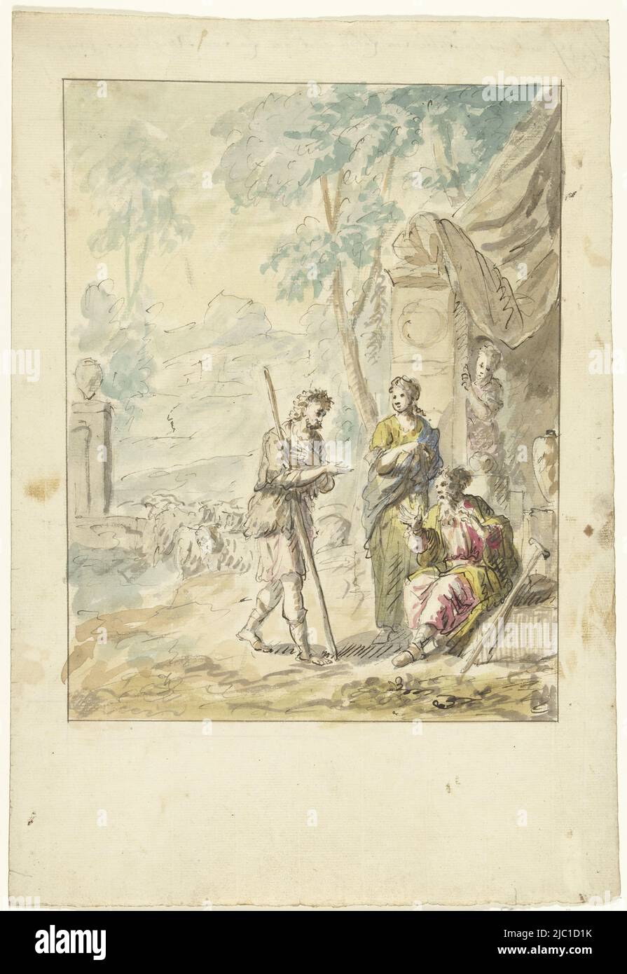 Dessin pour une peinture, Jacob se plaint à Laban, dessinateur: Elias van  Nijmegen, 1677 - 1755, papier, pinceau, stylo, h 365 mm × l 251 mm Photo  Stock - Alamy